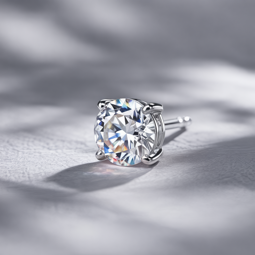 À ma magnifique épouse | Boucles d'oreilles Moissanite taille ronde | Cadeau pour elle