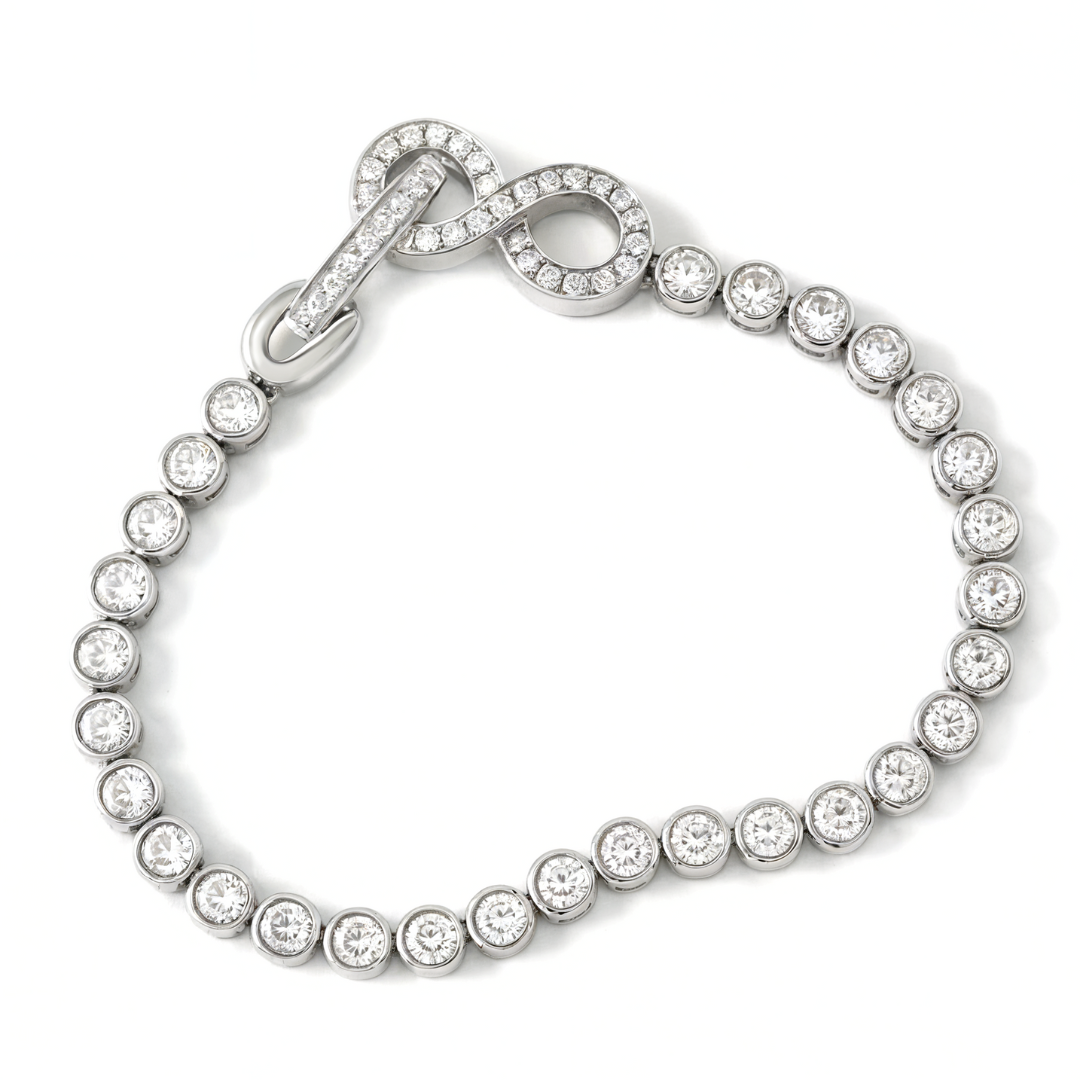 Linked Moissanite Infinity Bracelet