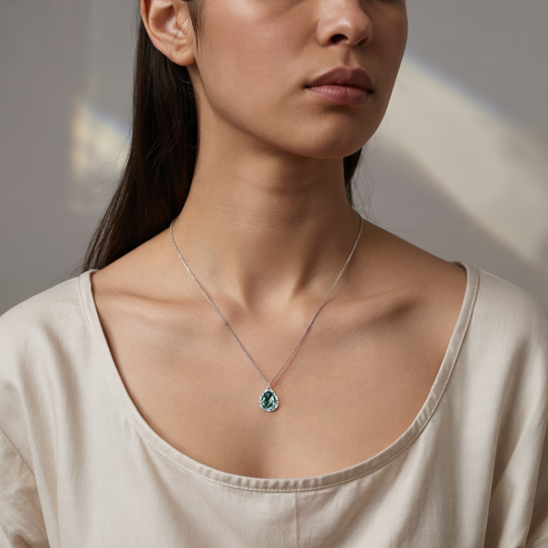 Ensemble de bijoux Agate Mousse Forêt Éthérée