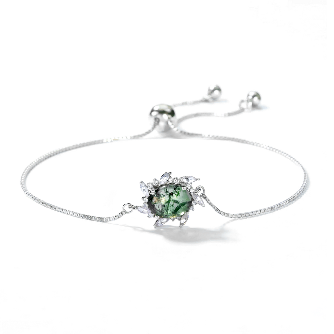 Ensemble de bijoux Agate Mousse Forêt Éthérée