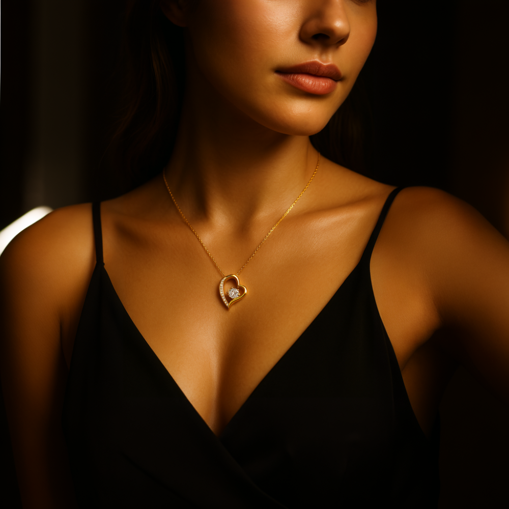 À Mon Âme Sœur | Collier Cœur Argent Diamant