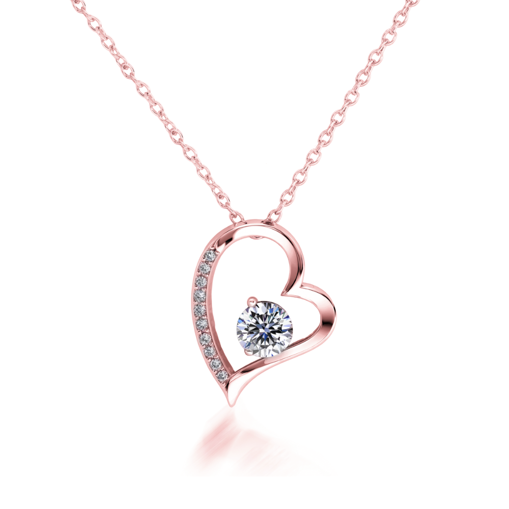 À Mon Âme Sœur | Collier Cœur Argent Diamant