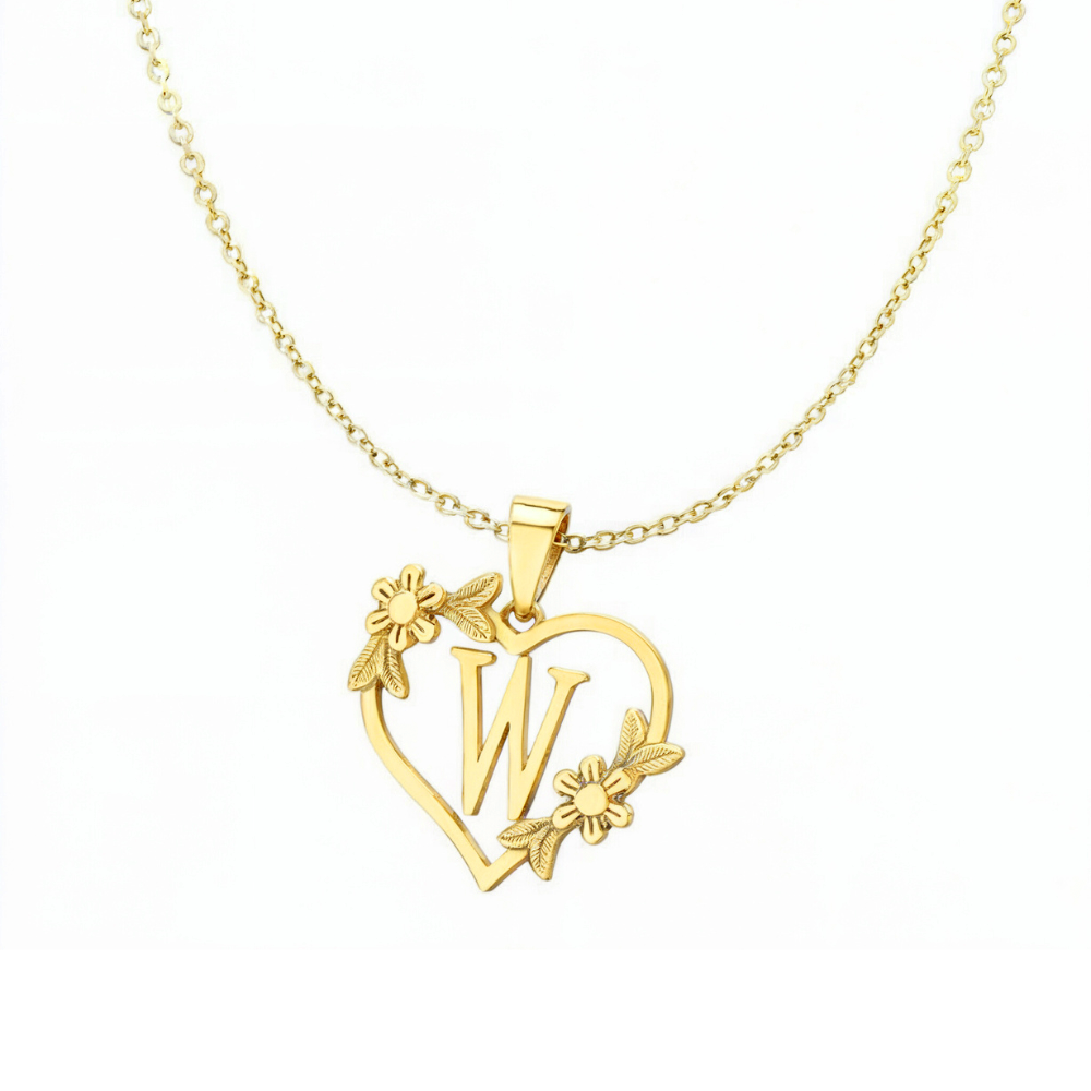 Collier Cœur Initial Or Personnalisé