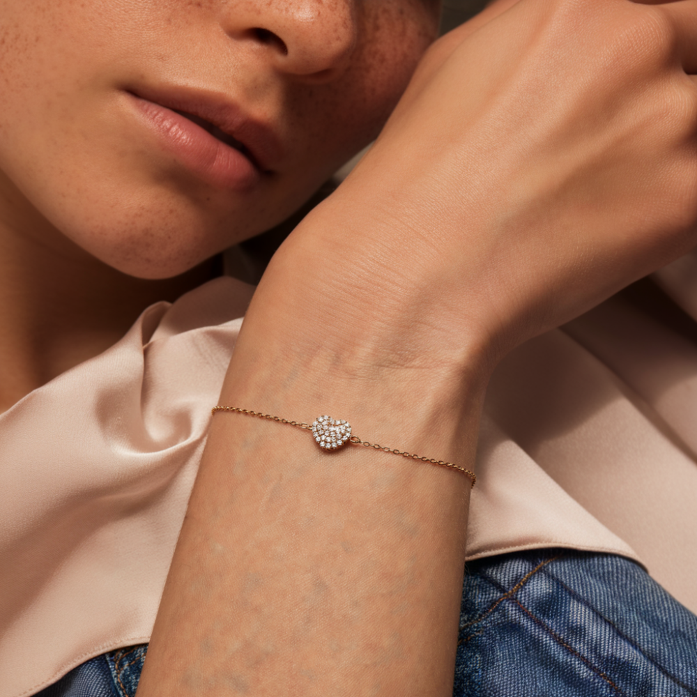 Bracelet Cœur Diamant Intemporel