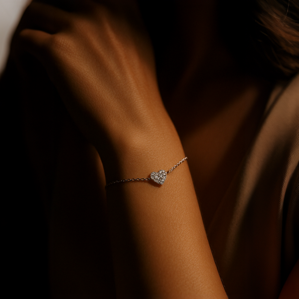 Bracelet Cœur Diamant Intemporel