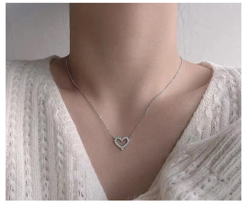 Pendentif cœur pavé de diamants
