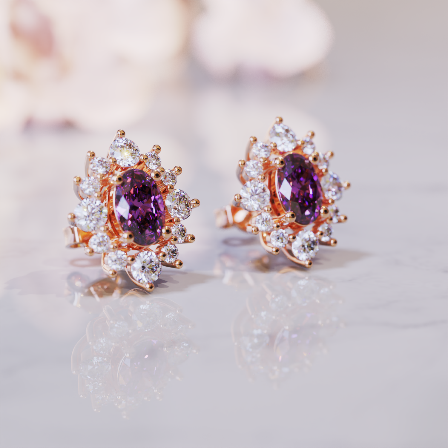 Les Boucles d'Oreilles Brianna Alexandrite