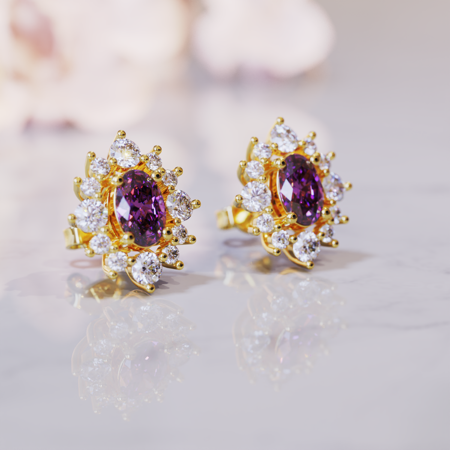 Les Boucles d'Oreilles Brianna Alexandrite