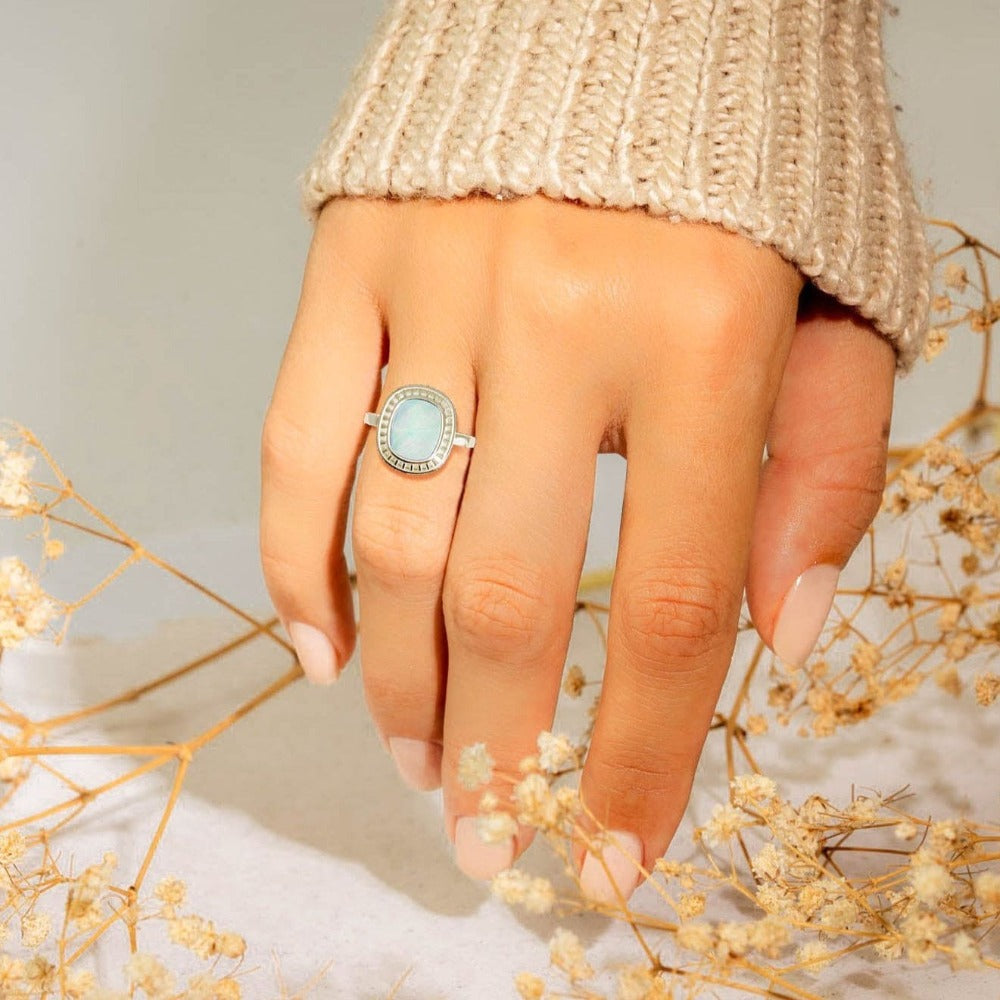 Rêve nacré : Bague en nacre - Argent sterling S925