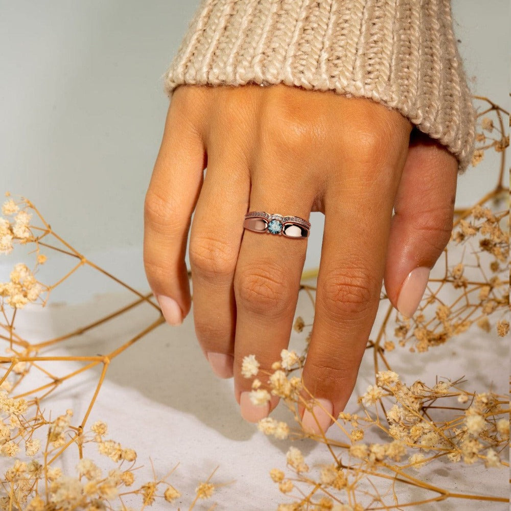 Éclat Royal : Bague 2 Pièces Diadème - Vermeil Or Rose 18K
