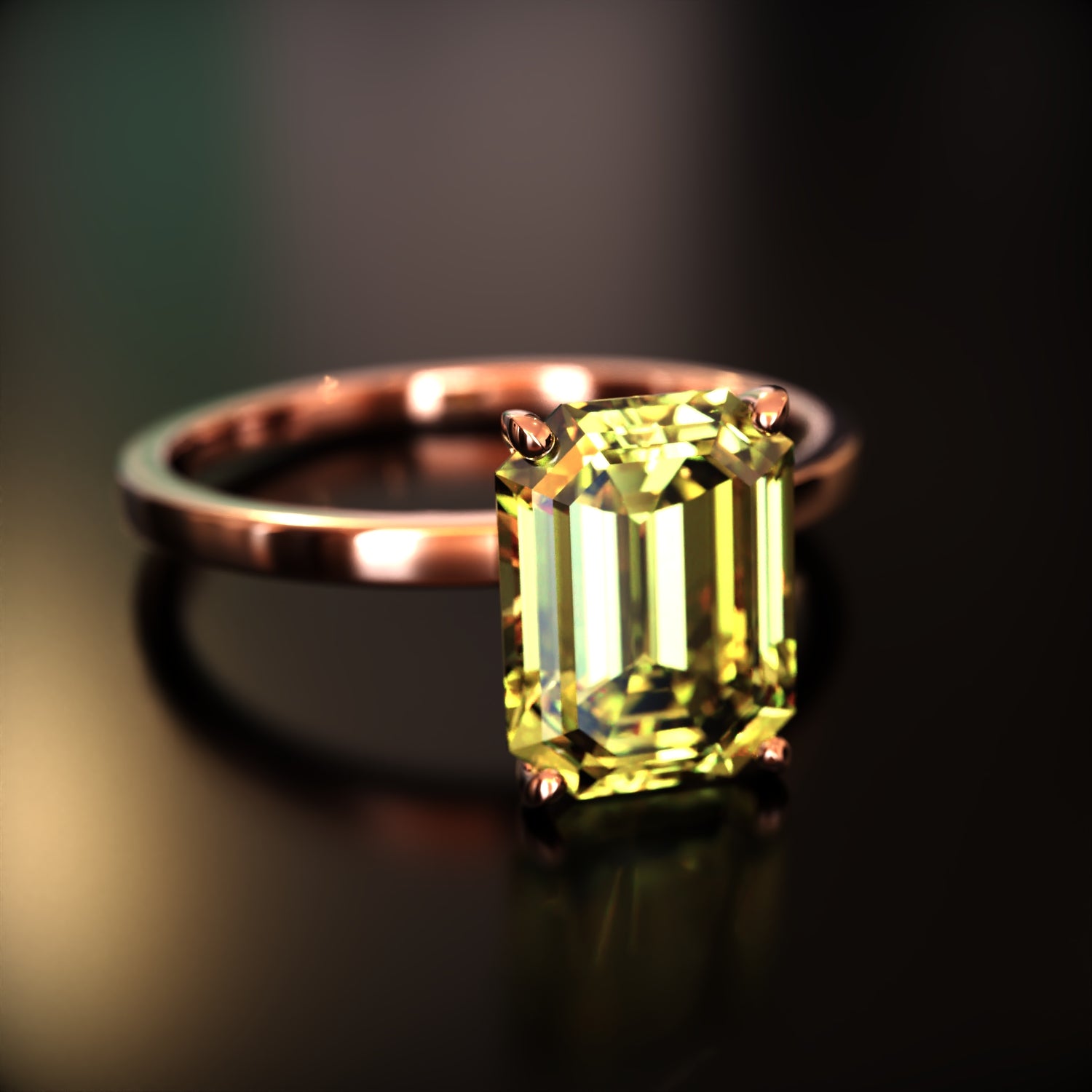 The Alexandria - Bague Moissanite Émeraude Personnalisée