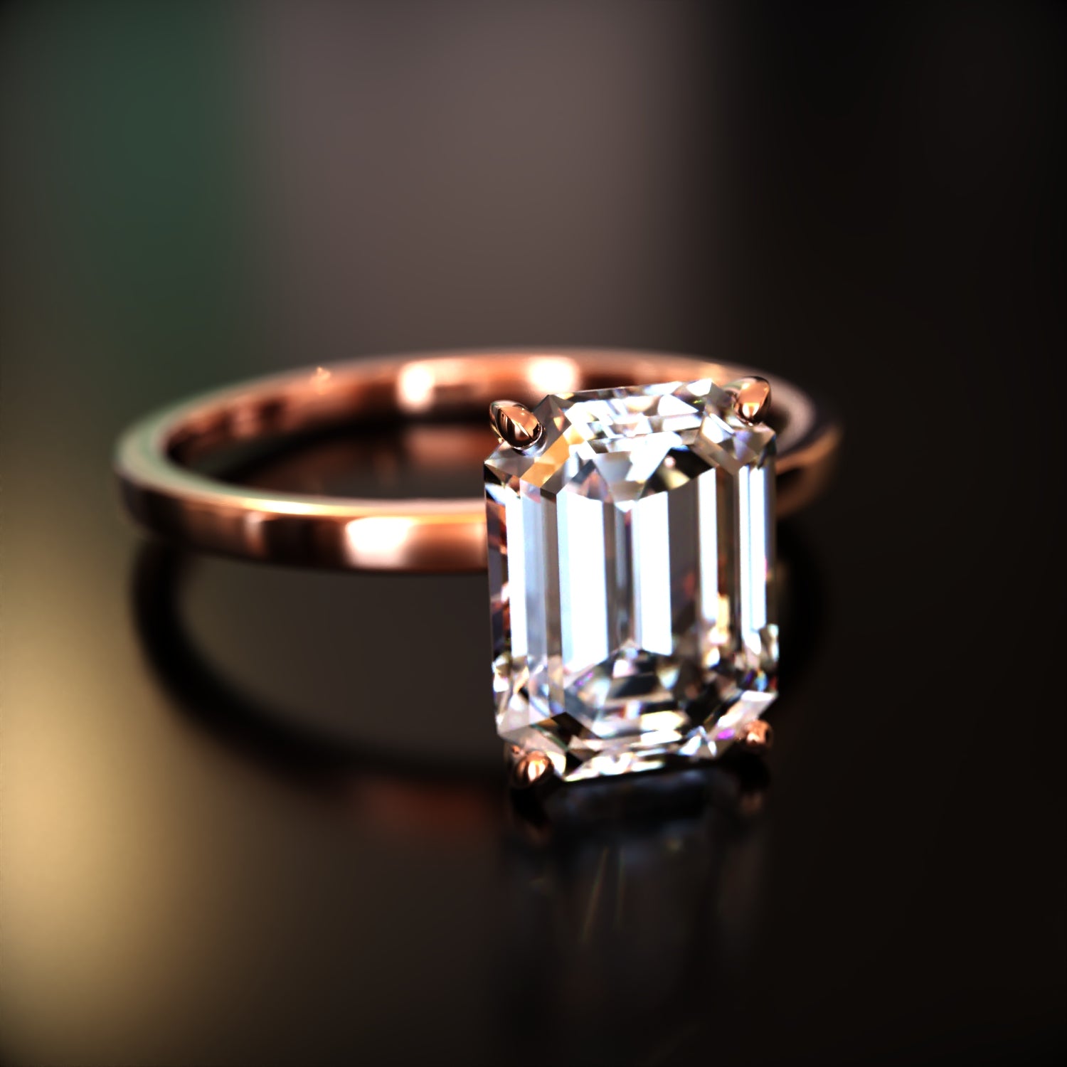 The Alexandria - Bague Moissanite Émeraude Personnalisée