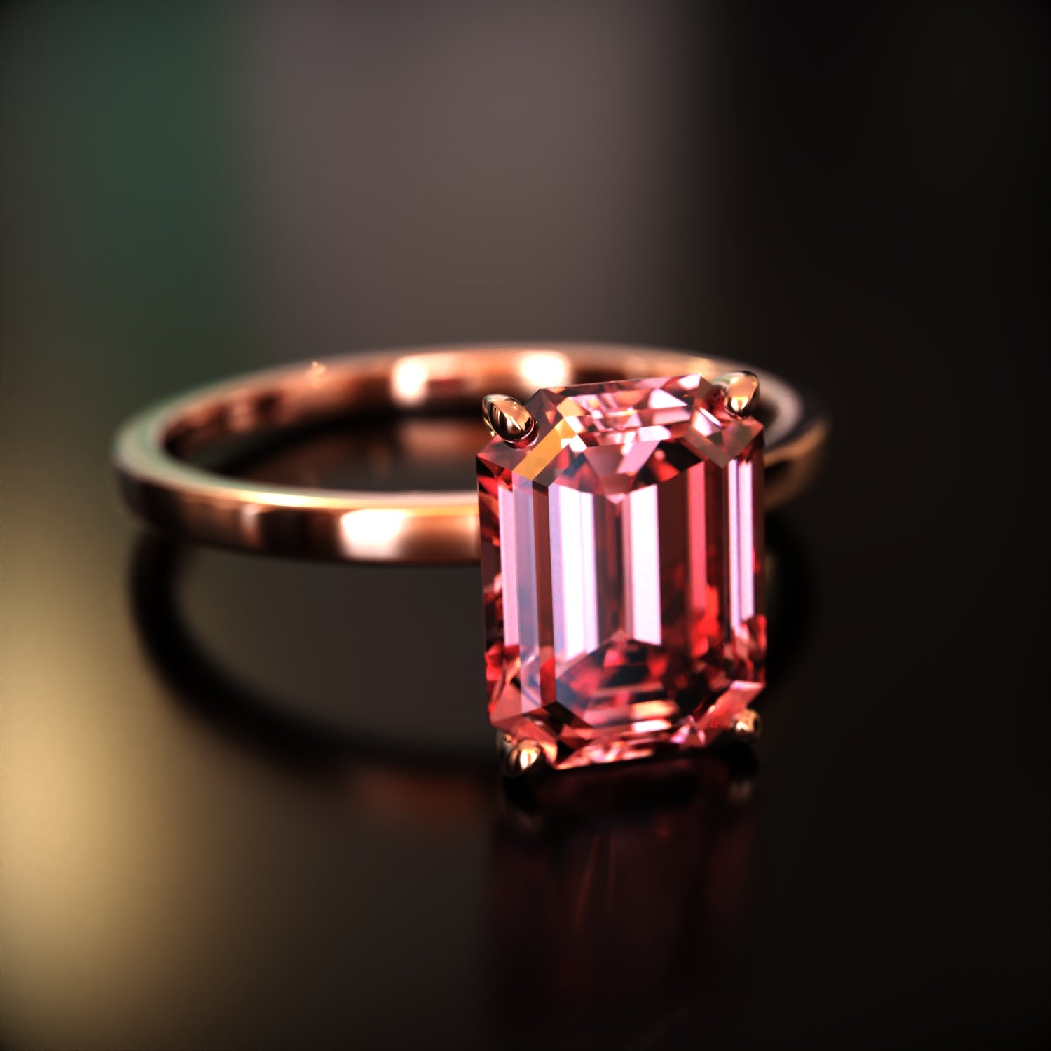 The Alexandria - Bague Moissanite Émeraude Personnalisée