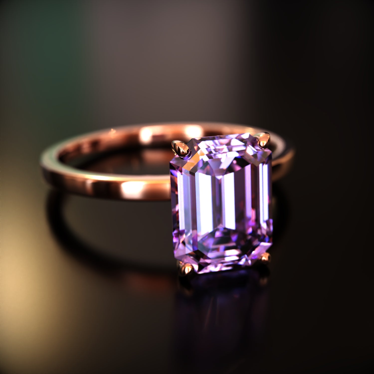 The Alexandria - Bague Moissanite Émeraude Personnalisée