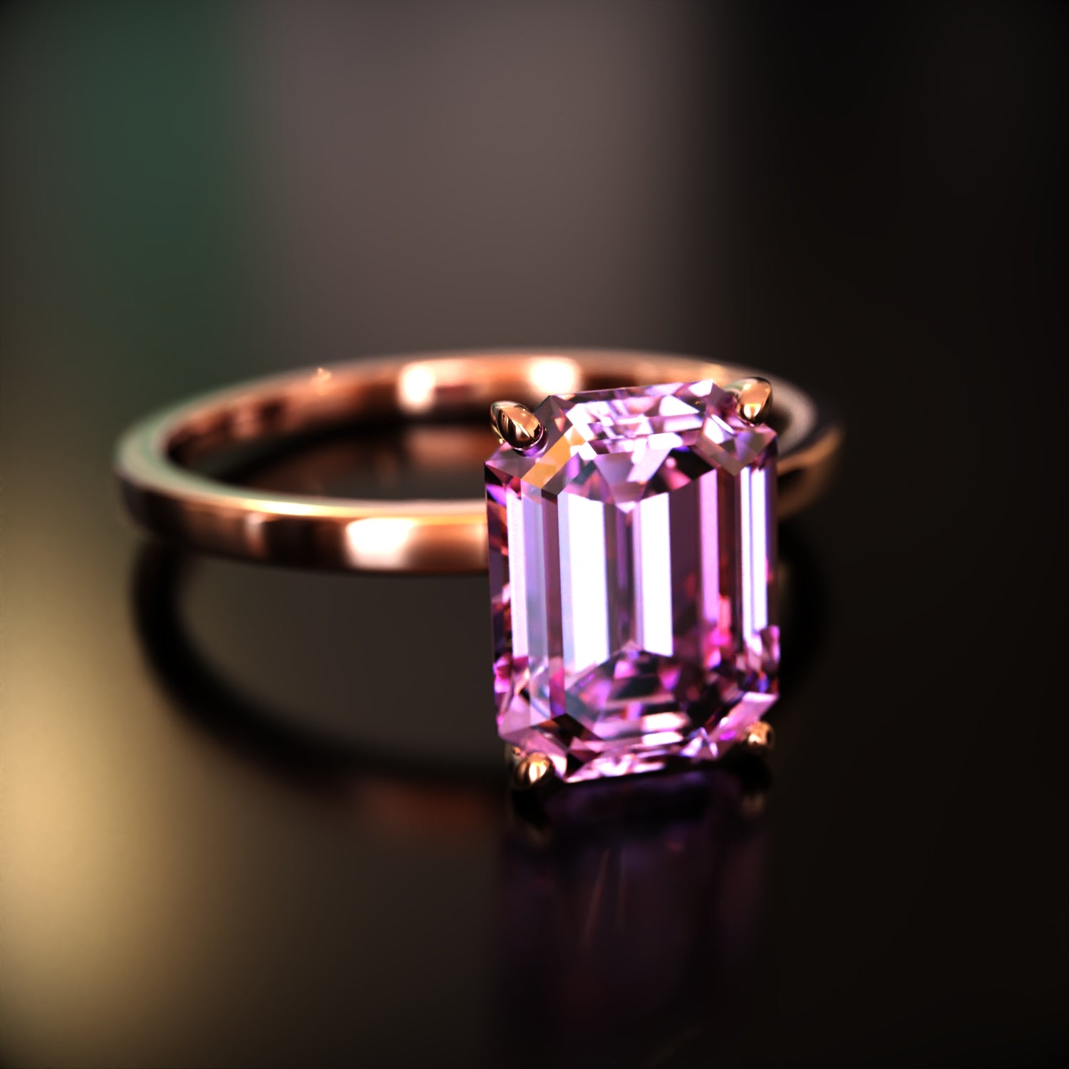 The Alexandria - Bague Moissanite Émeraude Personnalisée