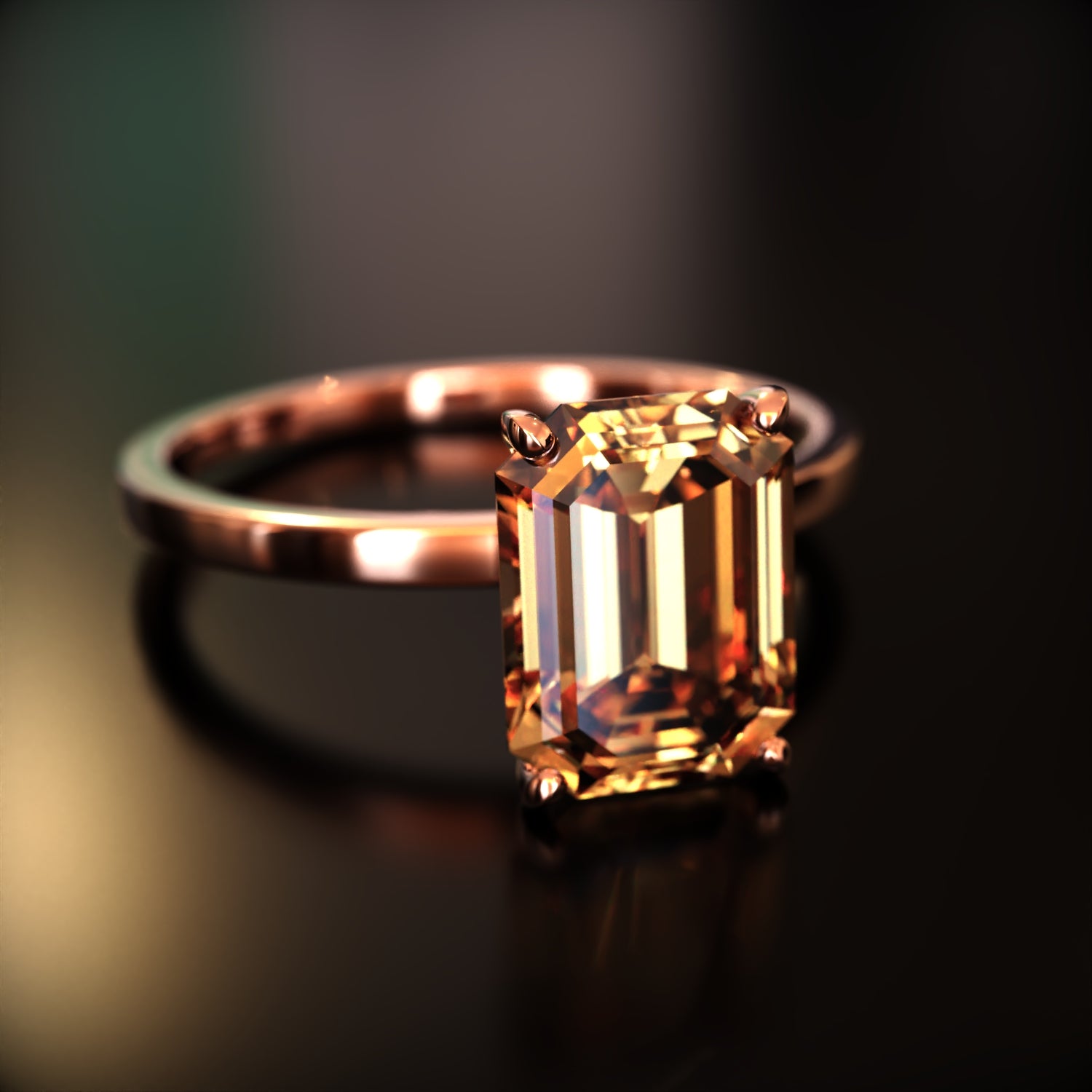 The Alexandria - Bague Moissanite Émeraude Personnalisée