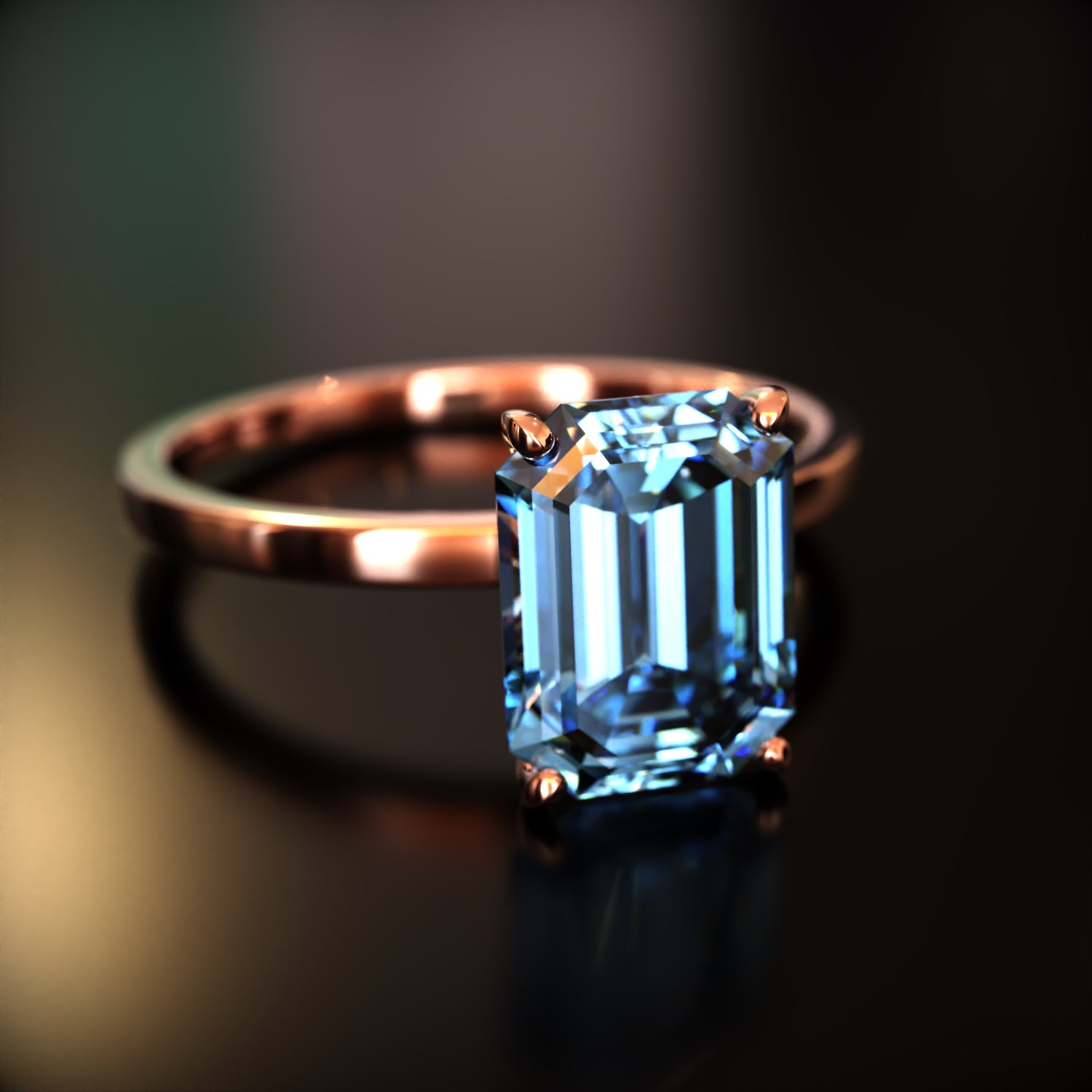 The Alexandria - Bague Moissanite Émeraude Personnalisée