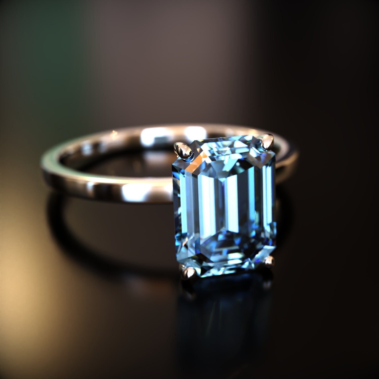 The Alexandria - Bague Moissanite Émeraude Personnalisée