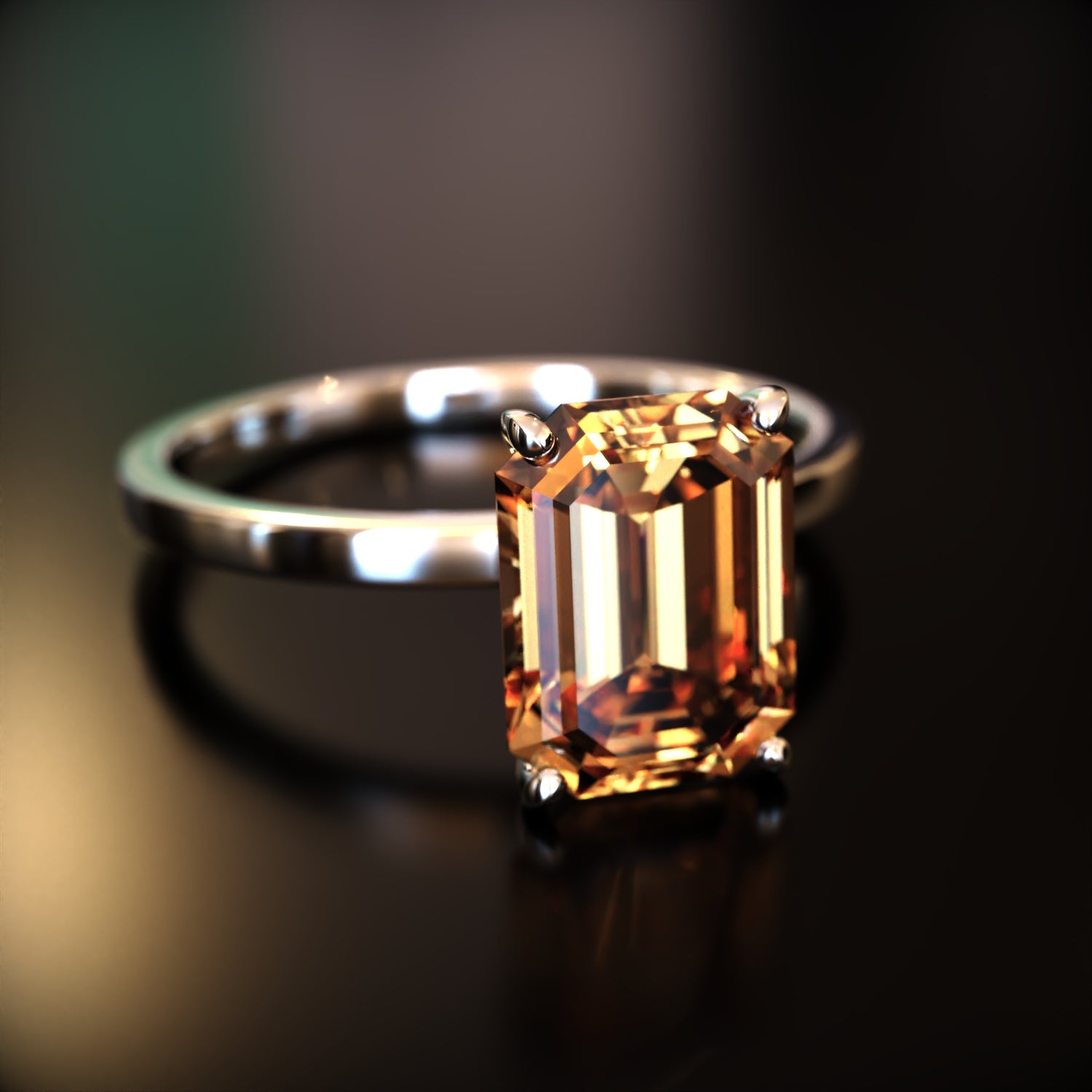 The Alexandria - Bague Moissanite Émeraude Personnalisée