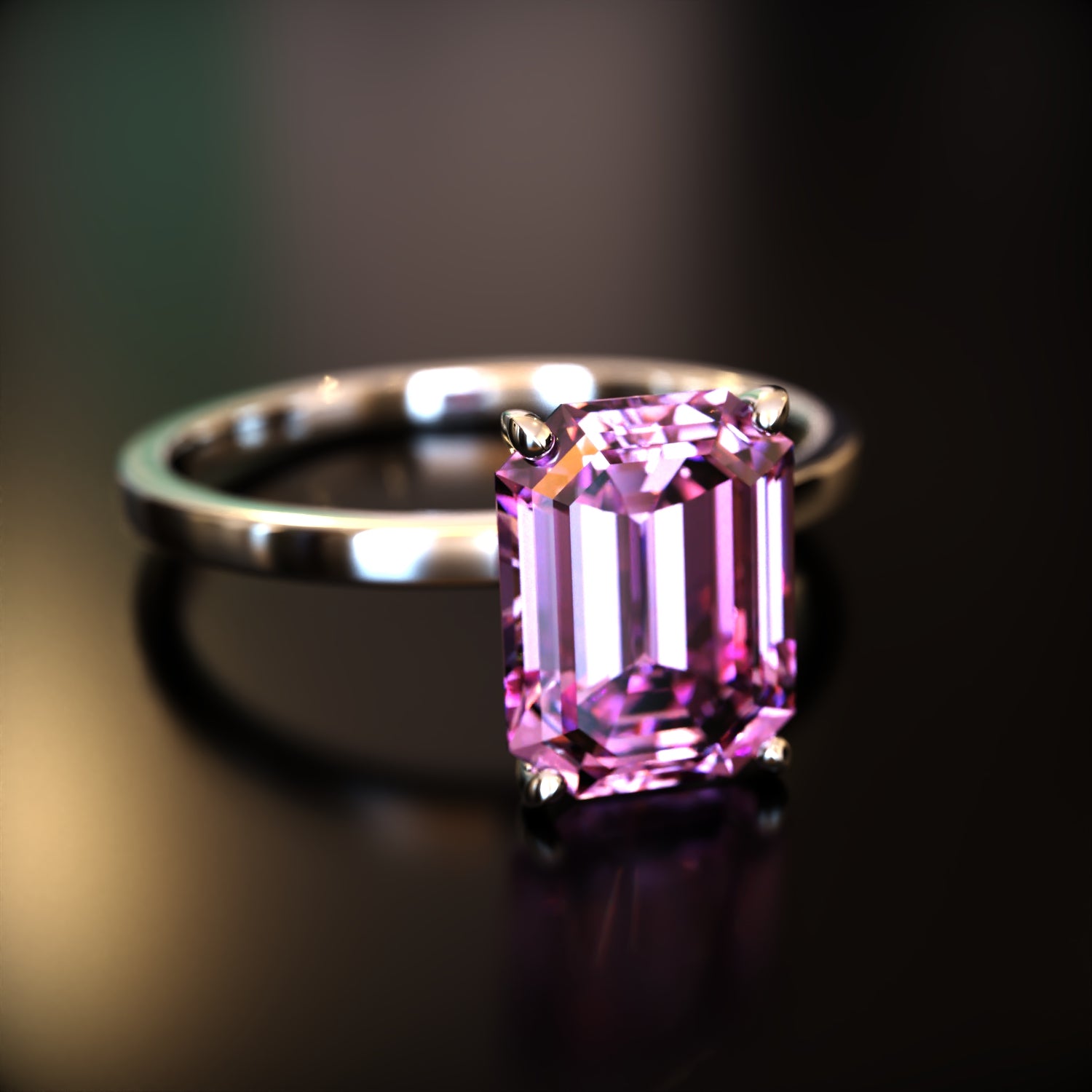 The Alexandria - Bague Moissanite Émeraude Personnalisée