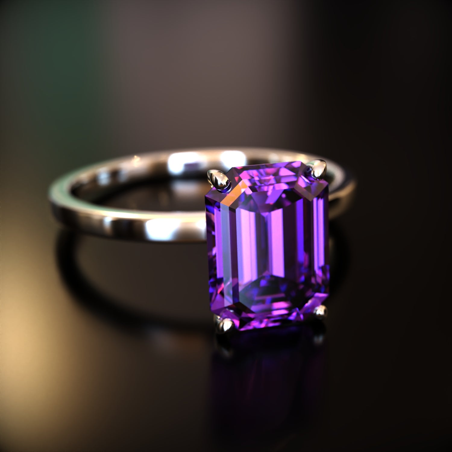 The Alexandria - Bague Moissanite Émeraude Personnalisée