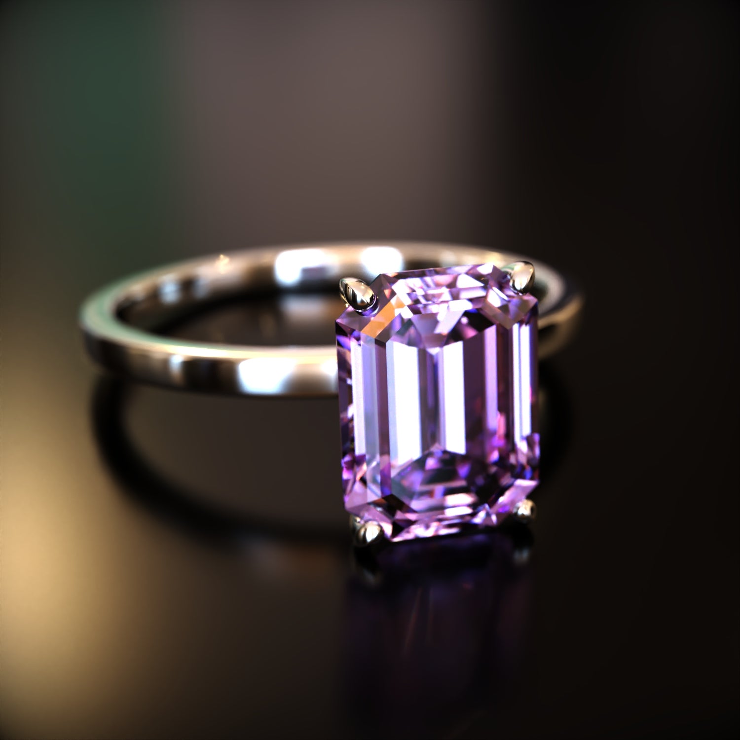 The Alexandria - Bague Moissanite Émeraude Personnalisée