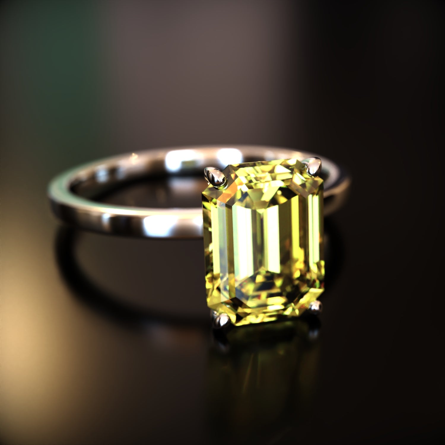 The Alexandria - Bague Moissanite Émeraude Personnalisée
