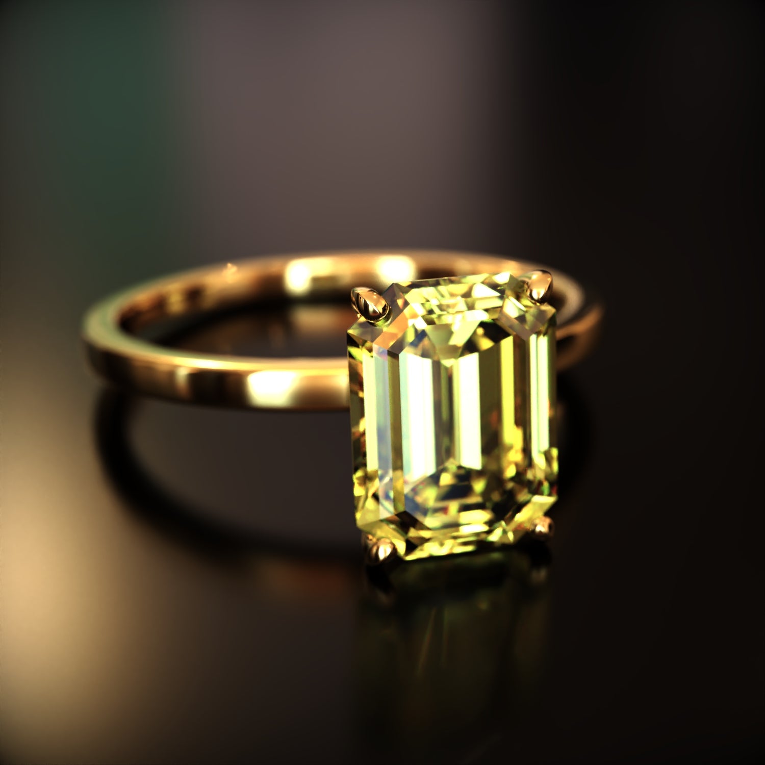 The Alexandria - Bague Moissanite Émeraude Personnalisée