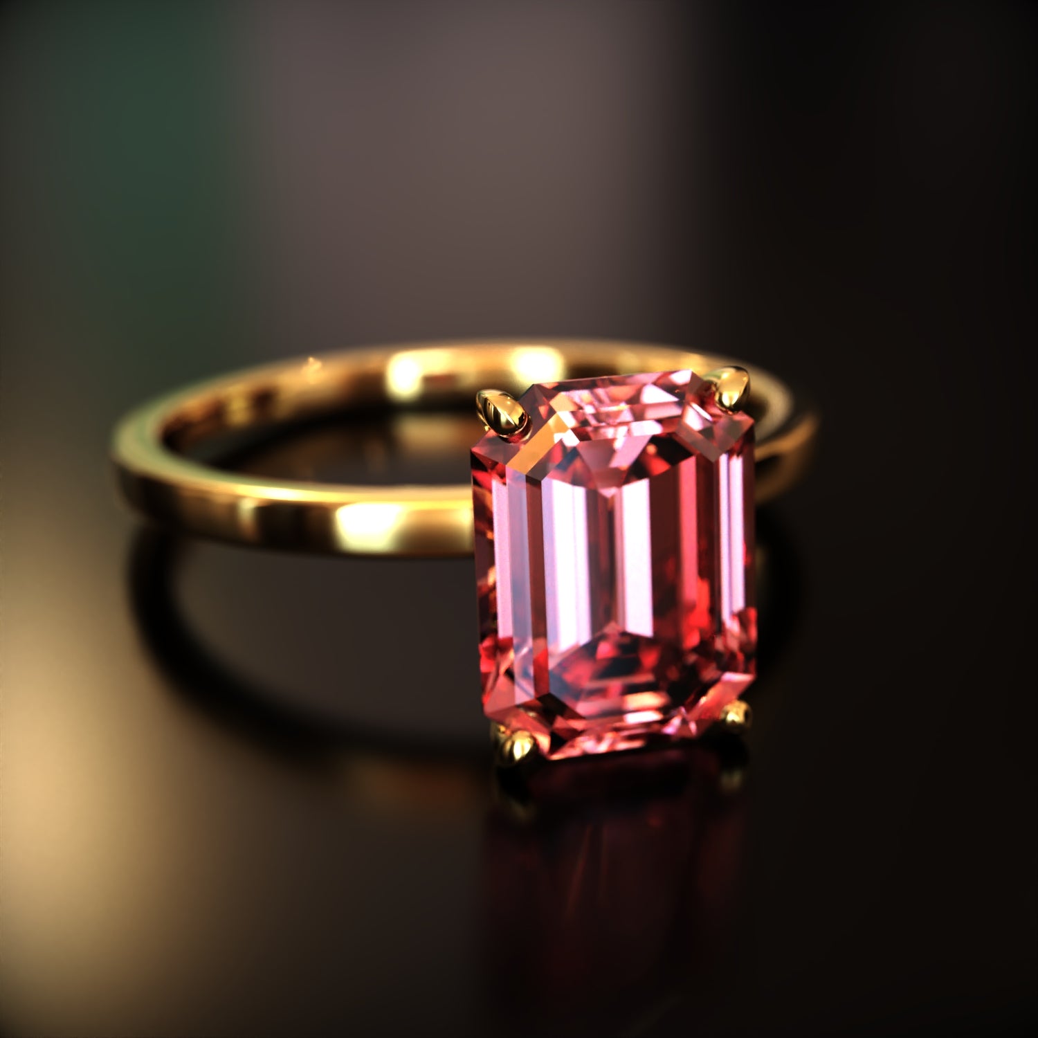 The Alexandria - Bague Moissanite Émeraude Personnalisée