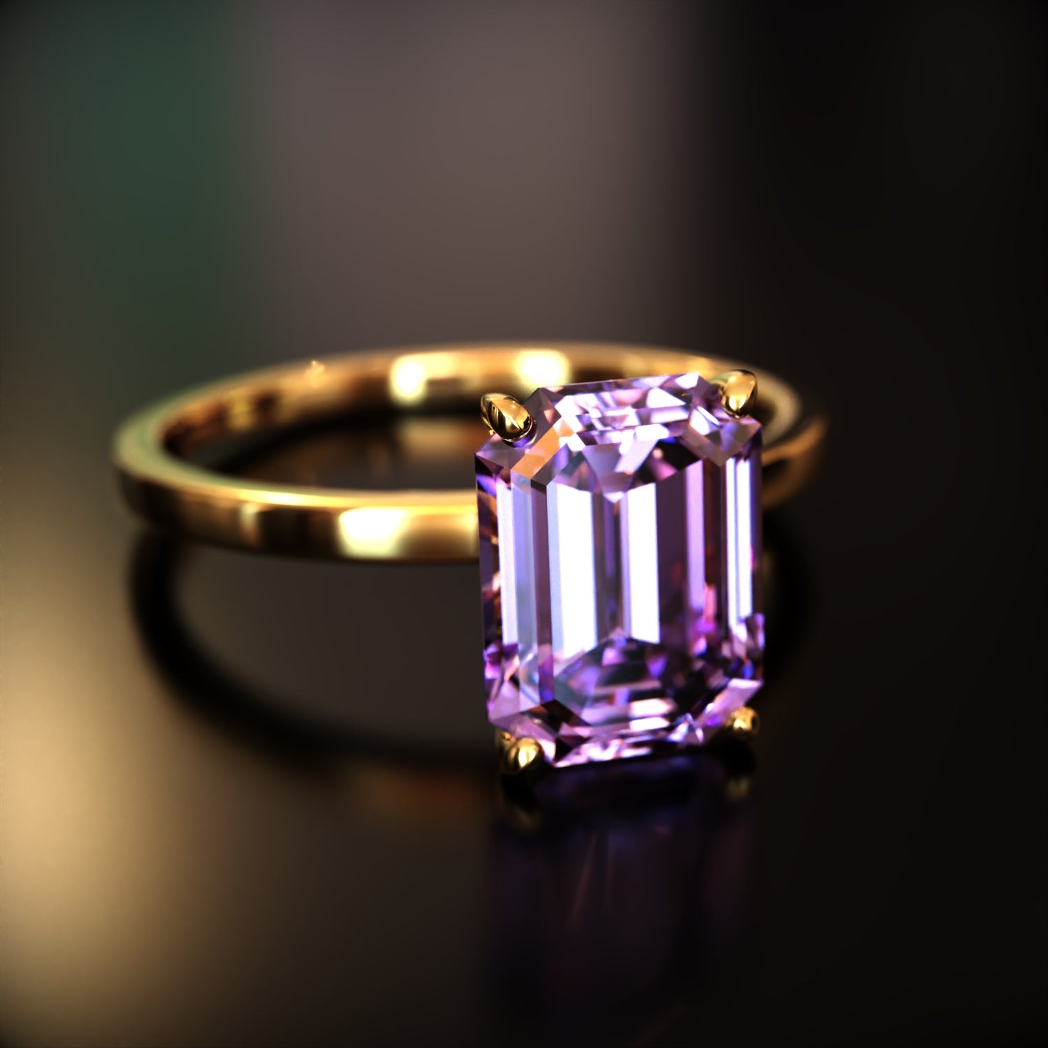 The Alexandria - Bague Moissanite Émeraude Personnalisée