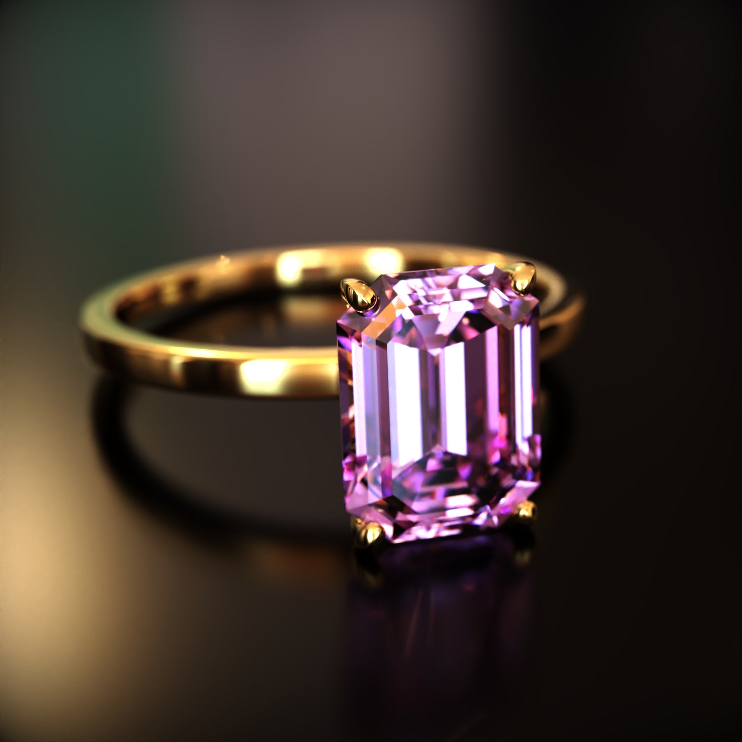 The Alexandria - Bague Moissanite Émeraude Personnalisée