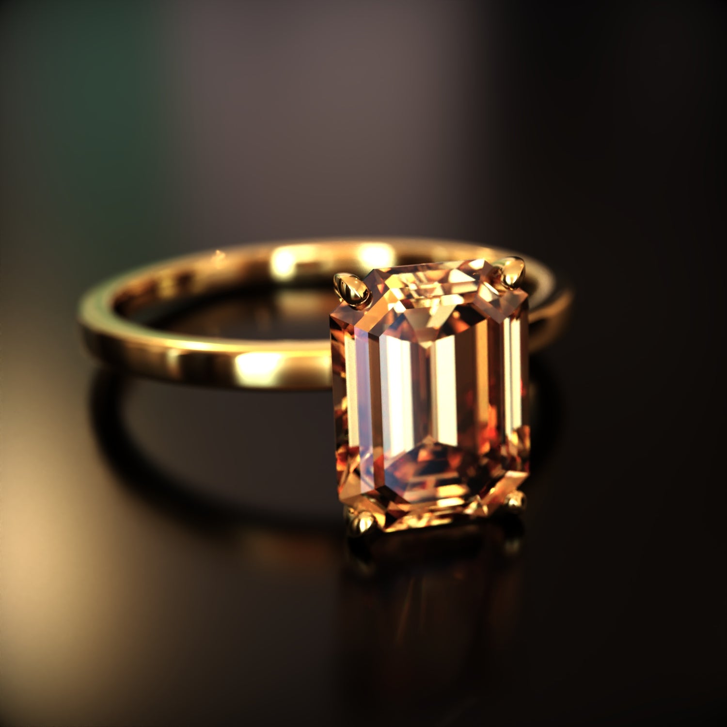The Alexandria - Bague Moissanite Émeraude Personnalisée