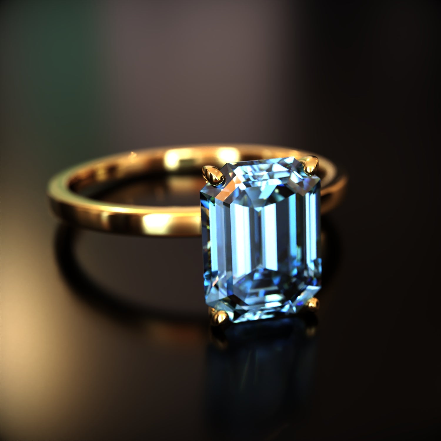The Alexandria - Bague Moissanite Émeraude Personnalisée