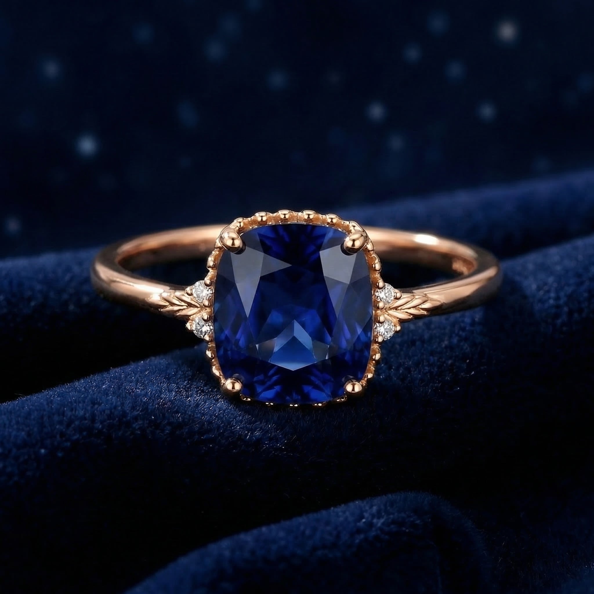 the-arisara-cushion-ring-18k-gold-vermeil in rose gold finish