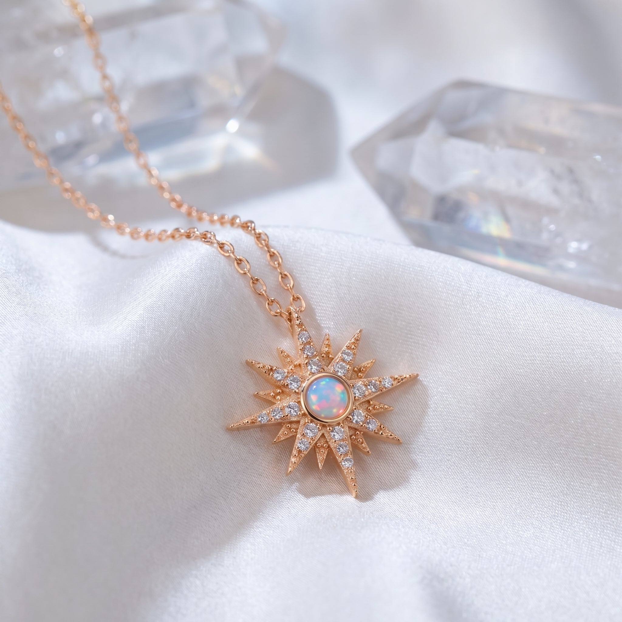 the-astralia-necklace in rose gold finish