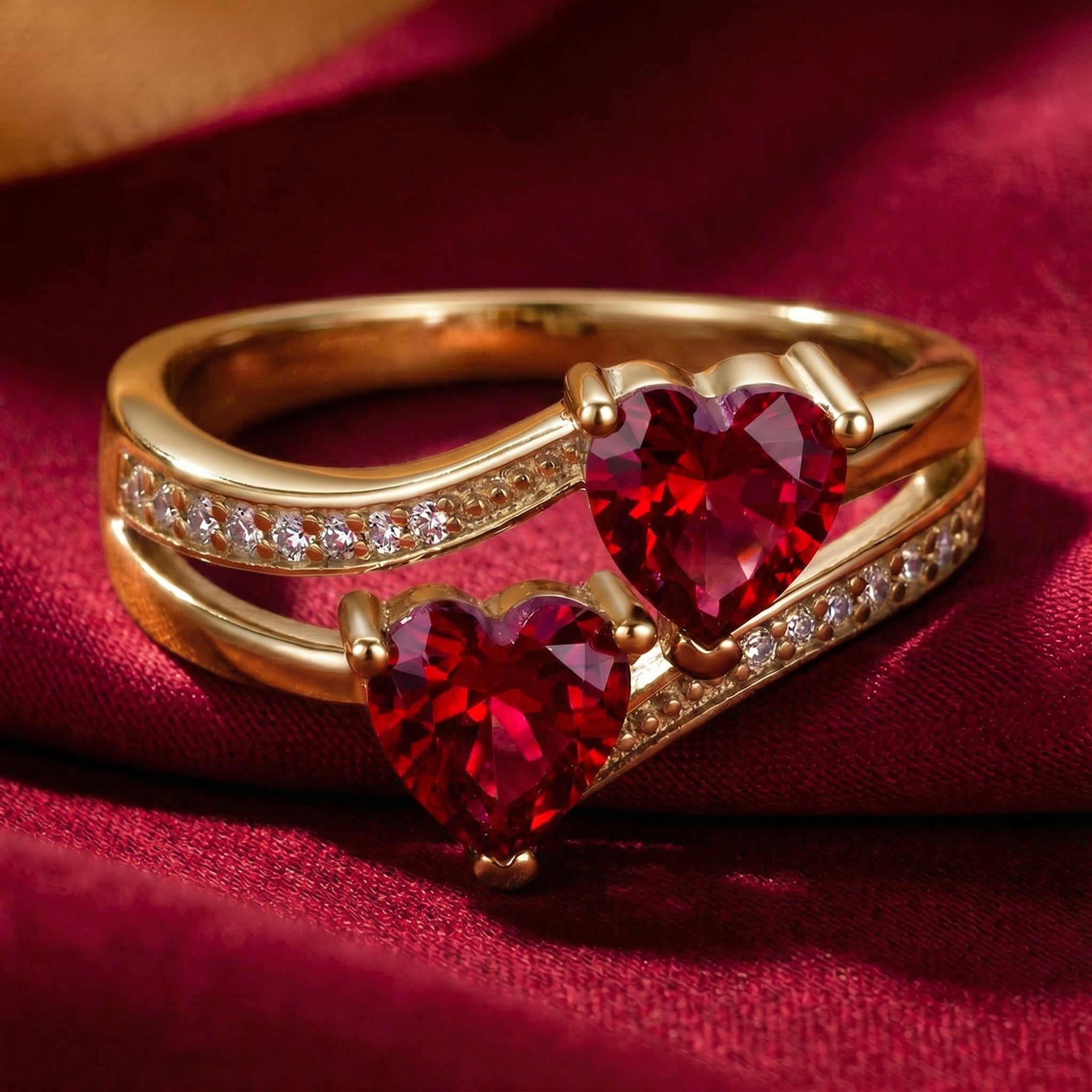 the-elianara-heart-ring-s925-sterling-silver in gold finish
