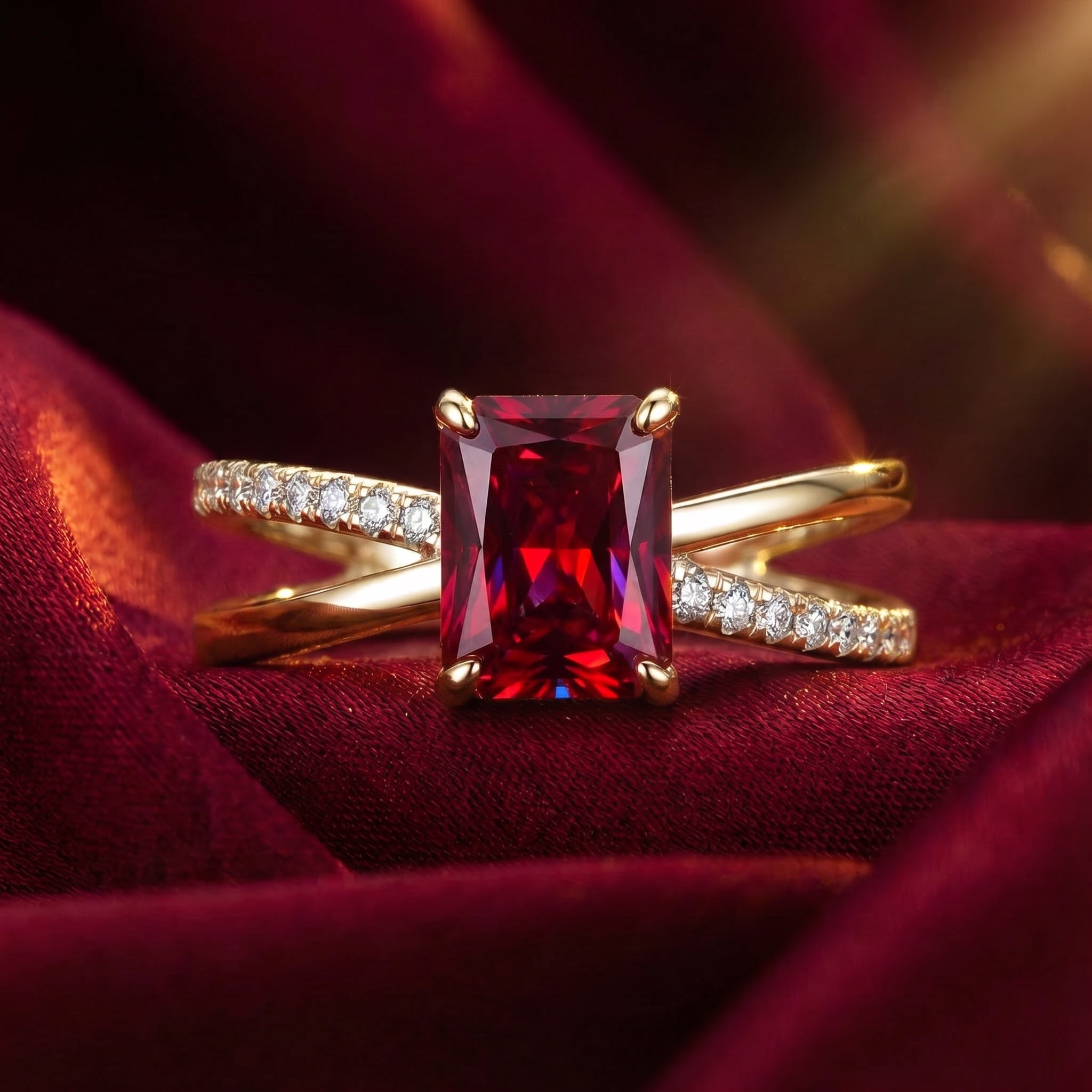 the-rhosaria-radiant-ring-s925-sterling-silver in gold finish