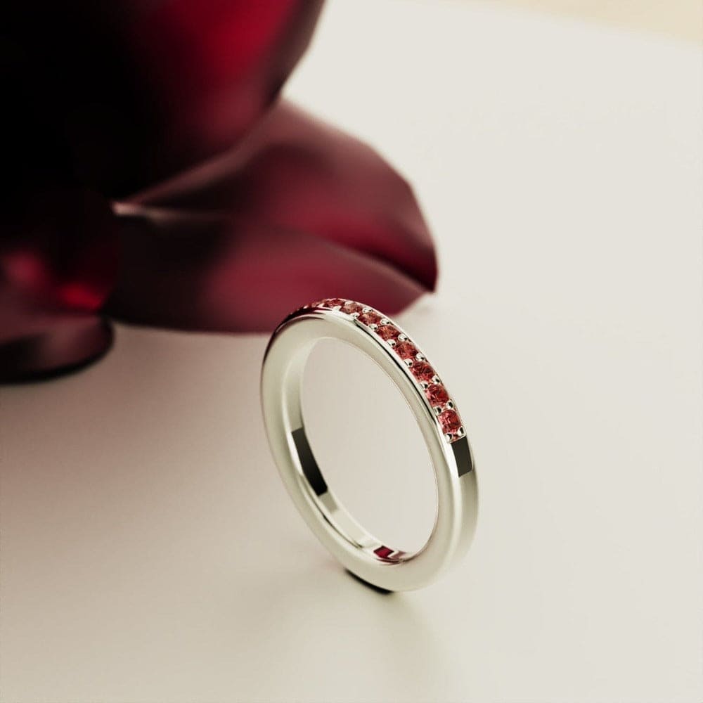 La Promesse : Bague Rubis Éternité - Argent Sterling S925