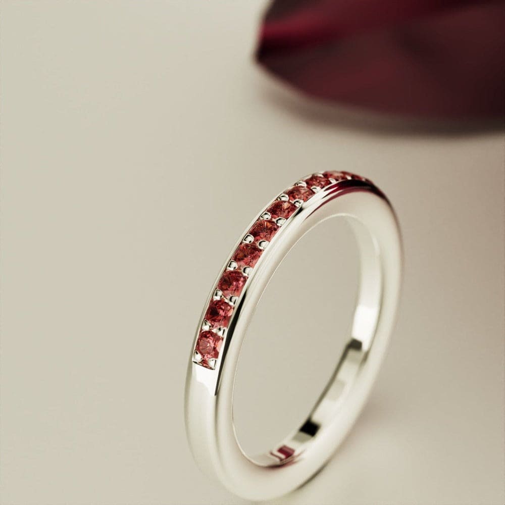 La Promesse : Bague Rubis Éternité - Argent Sterling S925