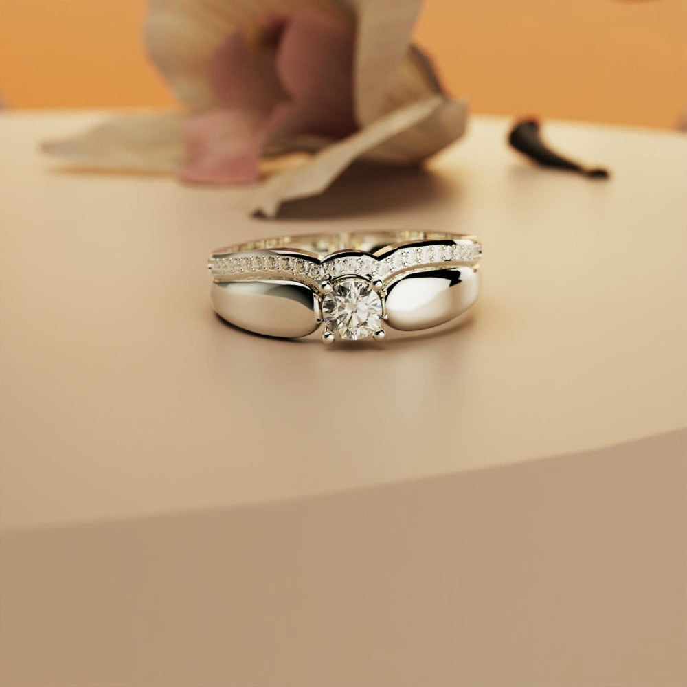 Éclat Royal : Bague 2 Pièces Diadème - Argent Sterling S925
