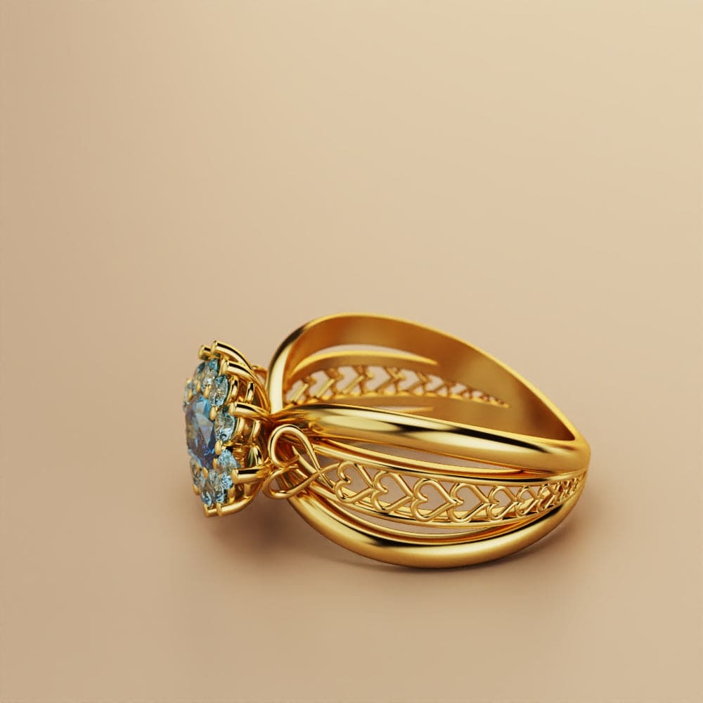 Marquise Éclat: Bague Grappe de Gemmes - Vermeil Or 18K