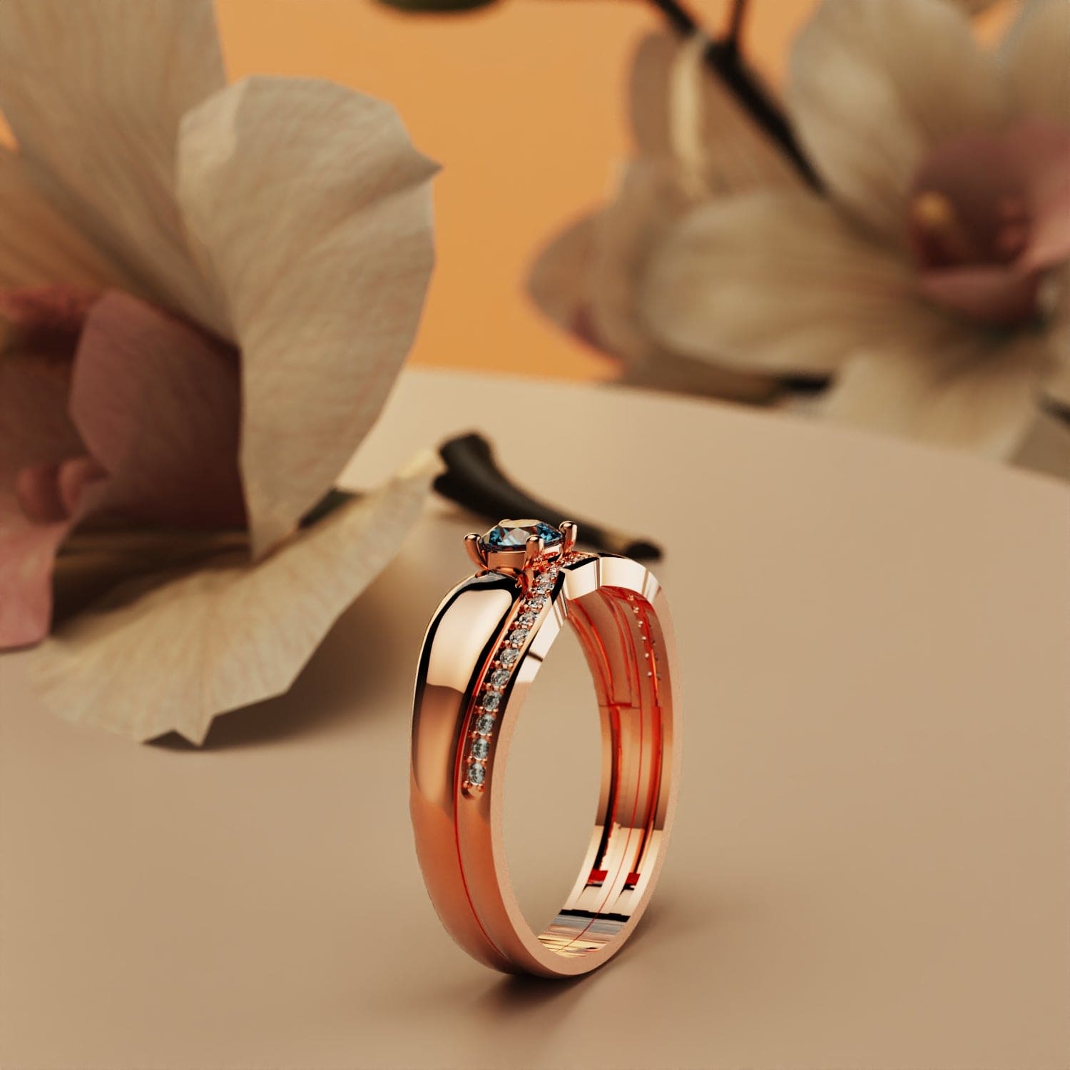 Éclat Royal : Bague 2 Pièces Diadème - Vermeil Or Rose 18K