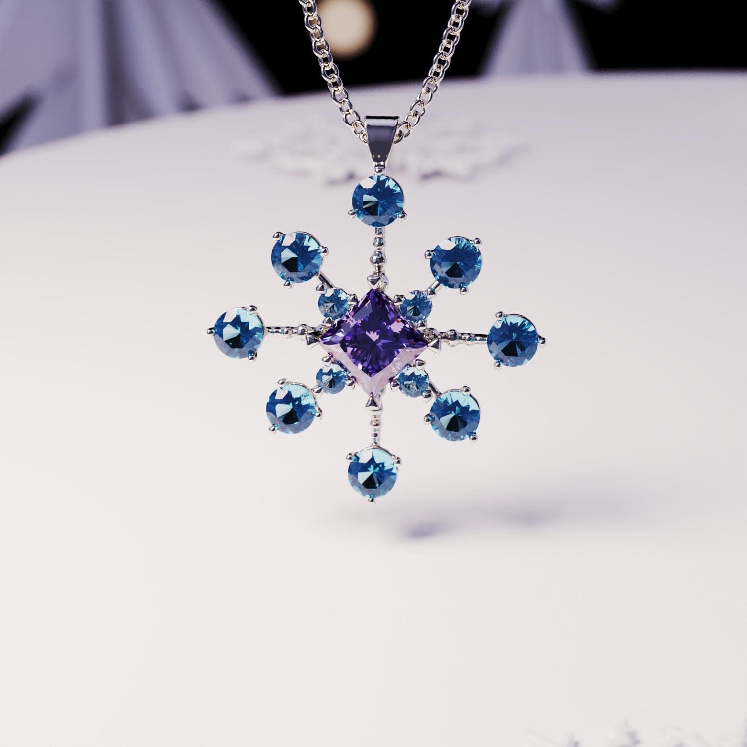 Amethyst Essence: Collier Améthyste Taille Princesse - Argent Sterling S925