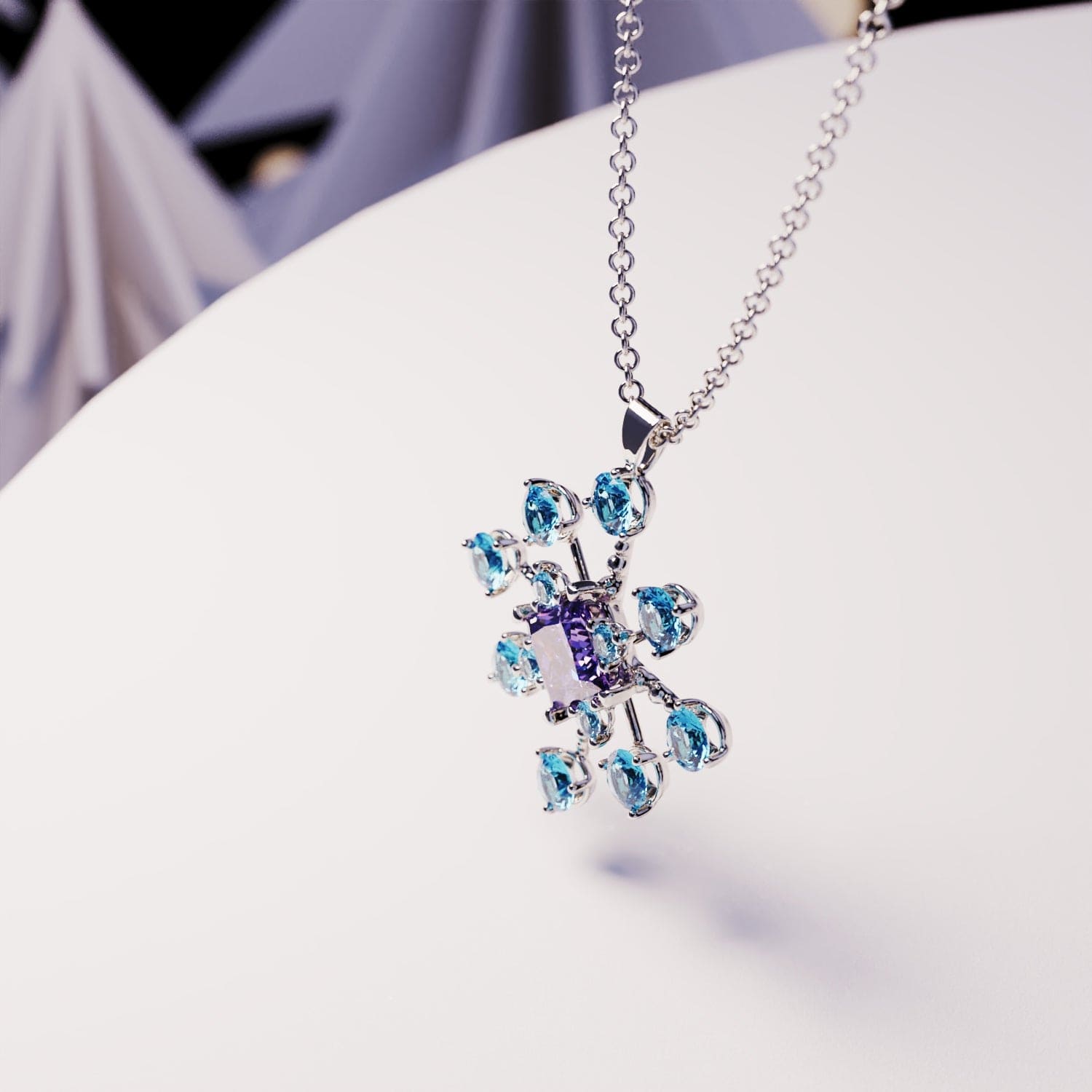 Amethyst Essence: Collier Améthyste Taille Princesse - Argent Sterling S925