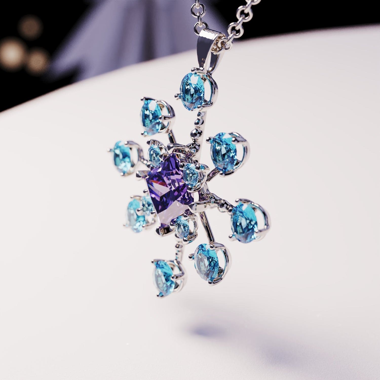 Amethyst Essence: Collier Améthyste Taille Princesse - Argent Sterling S925