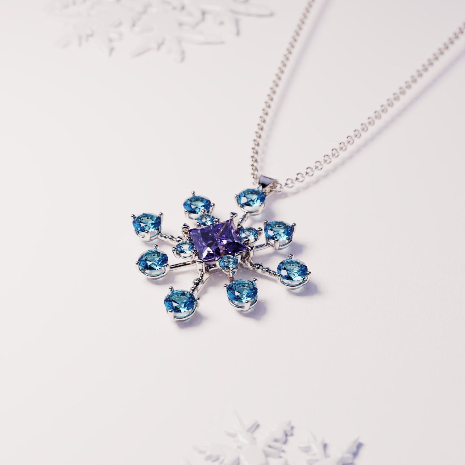 Amethyst Essence: Collier Améthyste Taille Princesse - Argent Sterling S925