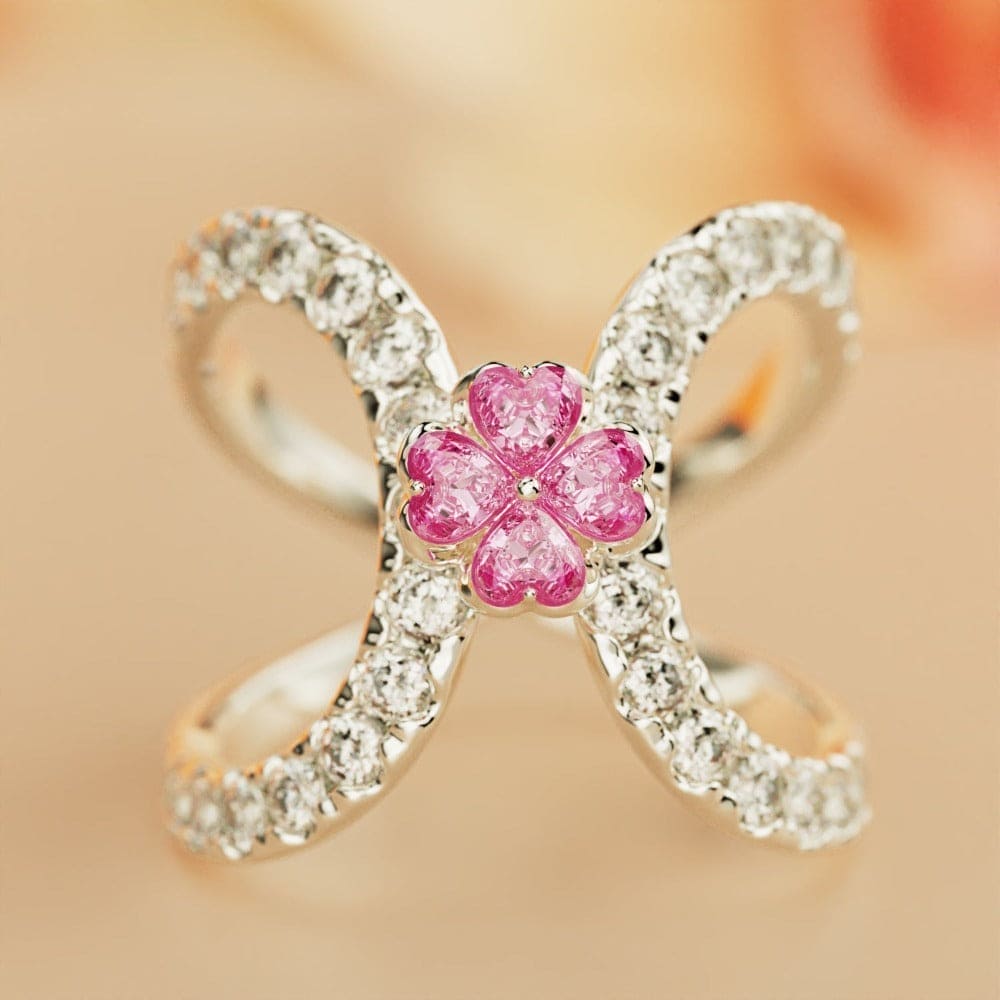 Sérénité Rose : Bague Boucle d'Amour Infini - Argent Sterling S925