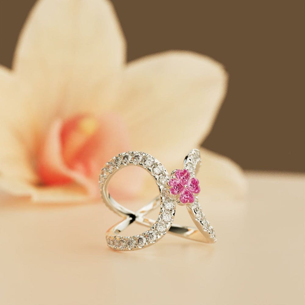 Sérénité Rose : Bague Boucle d'Amour Infini - Argent Sterling S925