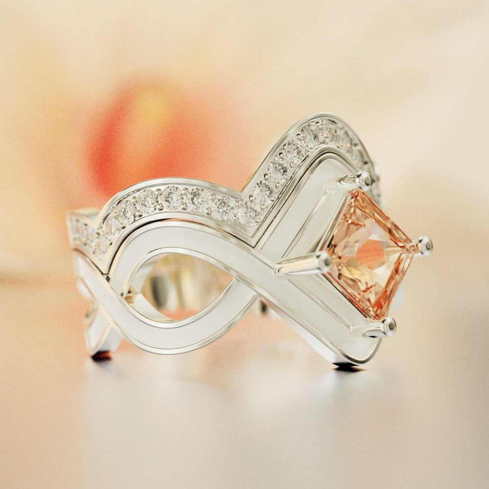 The Snow Wave: Fire's Heart Ensemble Bague 2 Pièces - Argent Sterling S925