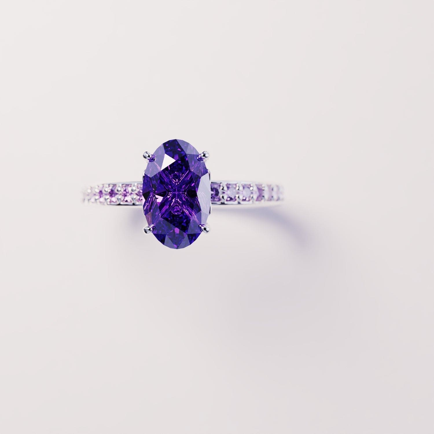 Lumine Grace : Bague Améthyste Ovale - Argent Sterling S925